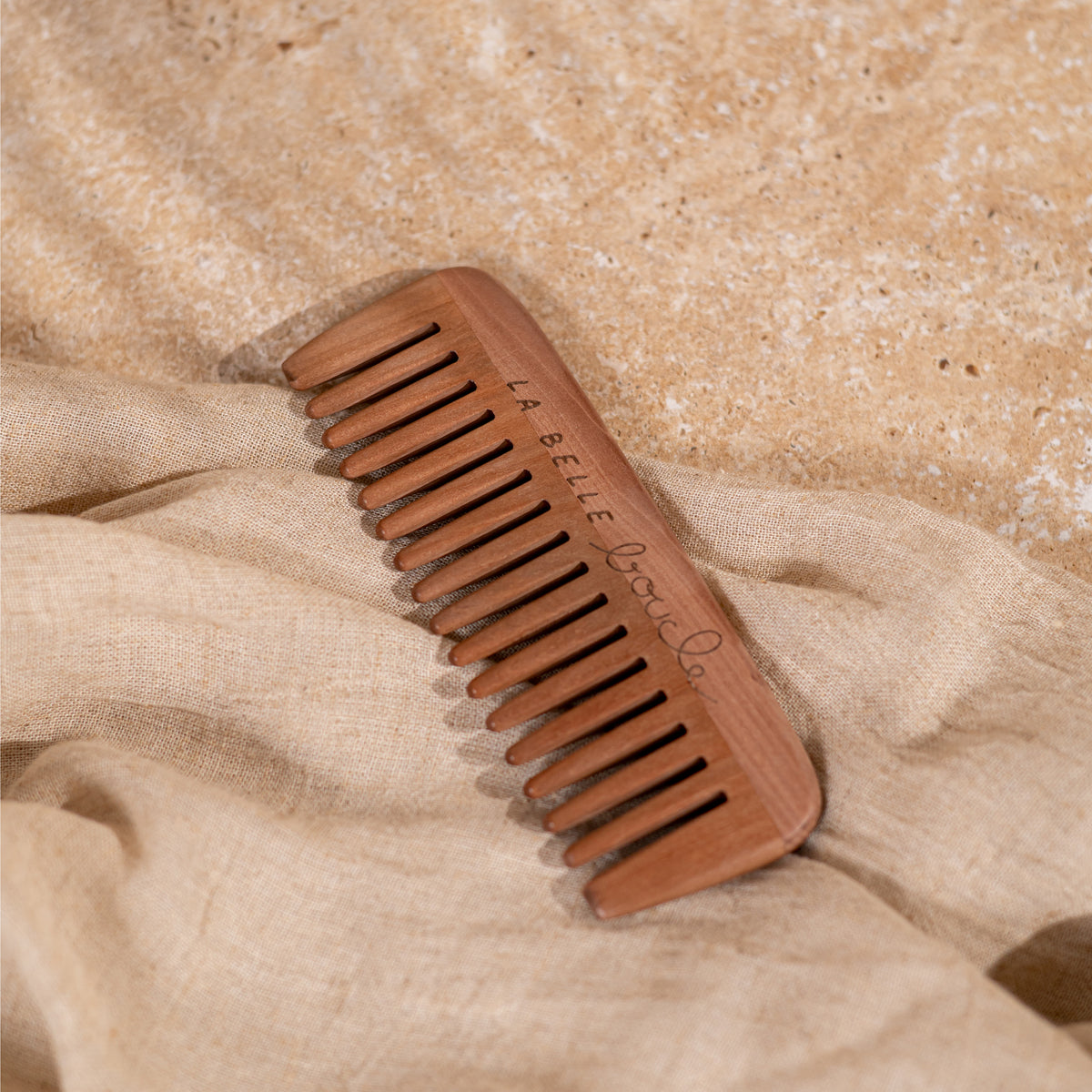 Peigne à dents larges en Bois pour Cheveux Bouclés